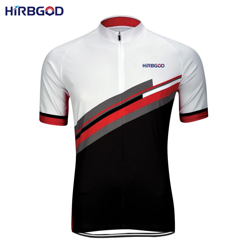 HIRBGOD 2016 새로운 남성 간단한 스타일 자전거 사이클링 저지 화이트 블랙 짧은 소매 편안한 패브릭 mtb 스포츠 셔츠, NM332